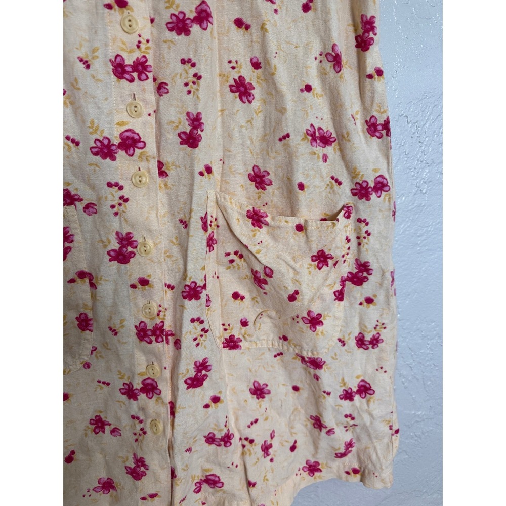 Westbound‎ Womens Floral Linen Button Front Dress W/Pockets Size M - Picture 6 of 7